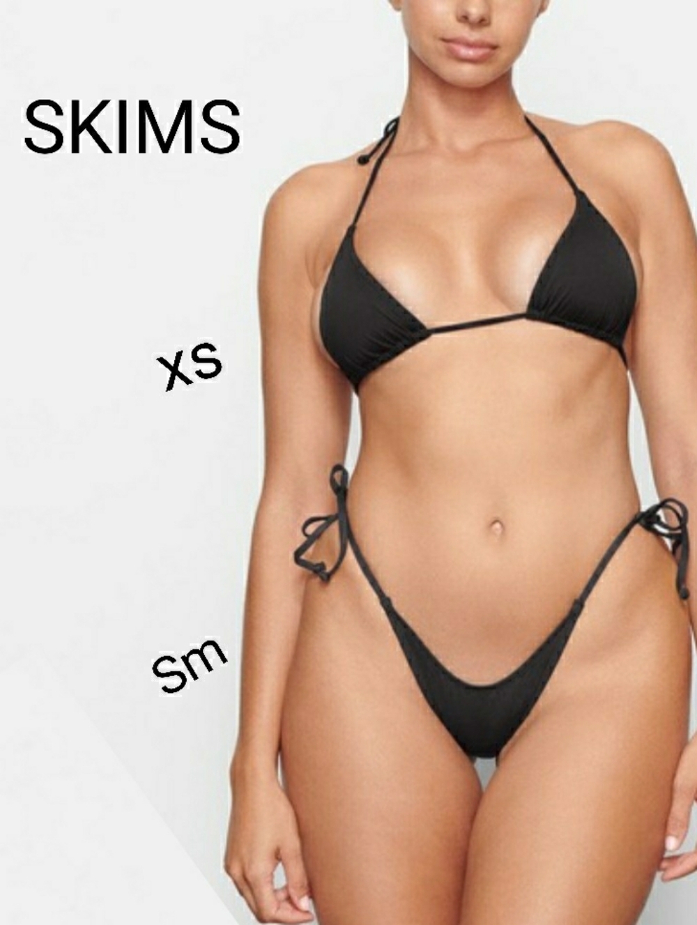 SKIMS Triangle Halter Bikini Top (XS) and SKIMS Tie-Side Bikini Bottom (Small)